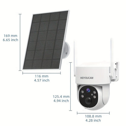 AI Auto Tracking Solar Security Camera Outdoor 360° Dome – AI Human Detection, Full Color Night Vision, Smart Siren & Spotlight