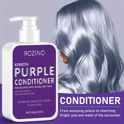 Purple Shampoo and Conditioner Set 2PCS for Blonde Silver Platinum Hair - Toning Brass & Yellow Neutralizer