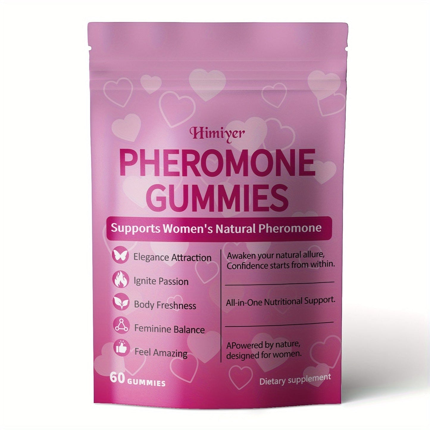 Women's Pheromone Gummies with L-Arginine, Maca & Beetroot, Natural Attraction, Confidence & Feminine Balance Supplement