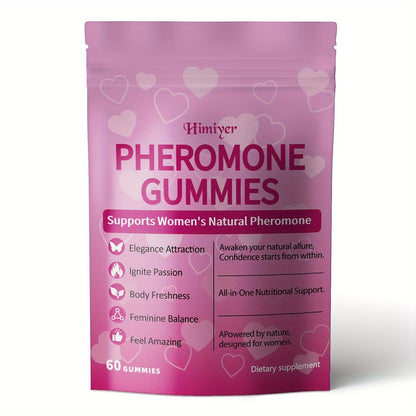 Women's Pheromone Gummies with L-Arginine, Maca & Beetroot, Natural Attraction, Confidence & Feminine Balance Supplement