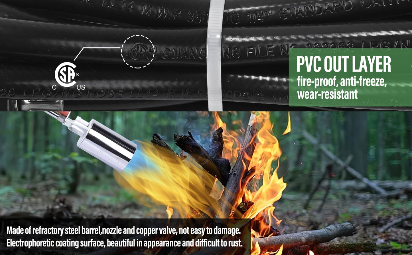 Propane Weed Torch, Flame Weeder Ice Melter Outdoor Roof Driveway for Garden, Patio and Yard Use