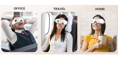 Eye Massager with Heat - 4D Intelligent Portable Eye Mask Massager with Pneumatic Compression, Vibration