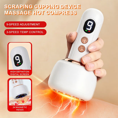 Vacuum Cupping Massager USB Rechargeable Scraping Massage Device Intelligent Suction Cup with 1200mAh Battery for Home or Salon Spa Use