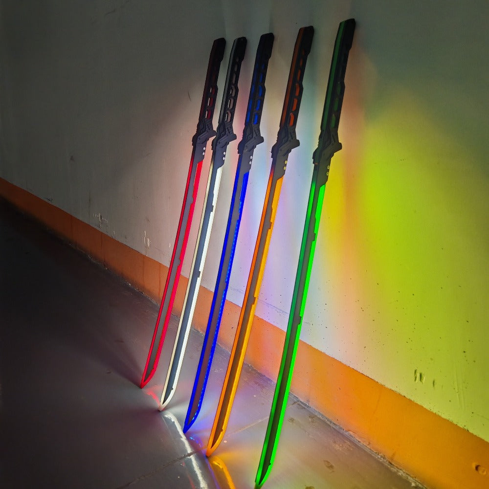 LED Samurai Sword Cyberpunk Glowing Katana 80cm, Acrylic Light-Up Blade for Halloween Costume Party Cosplay Sci-Fi Anime Props