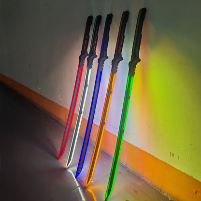 LED Samurai Sword Cyberpunk Glowing Katana 80cm, Acrylic Light-Up Blade for Halloween Costume Party Cosplay Sci-Fi Anime Props