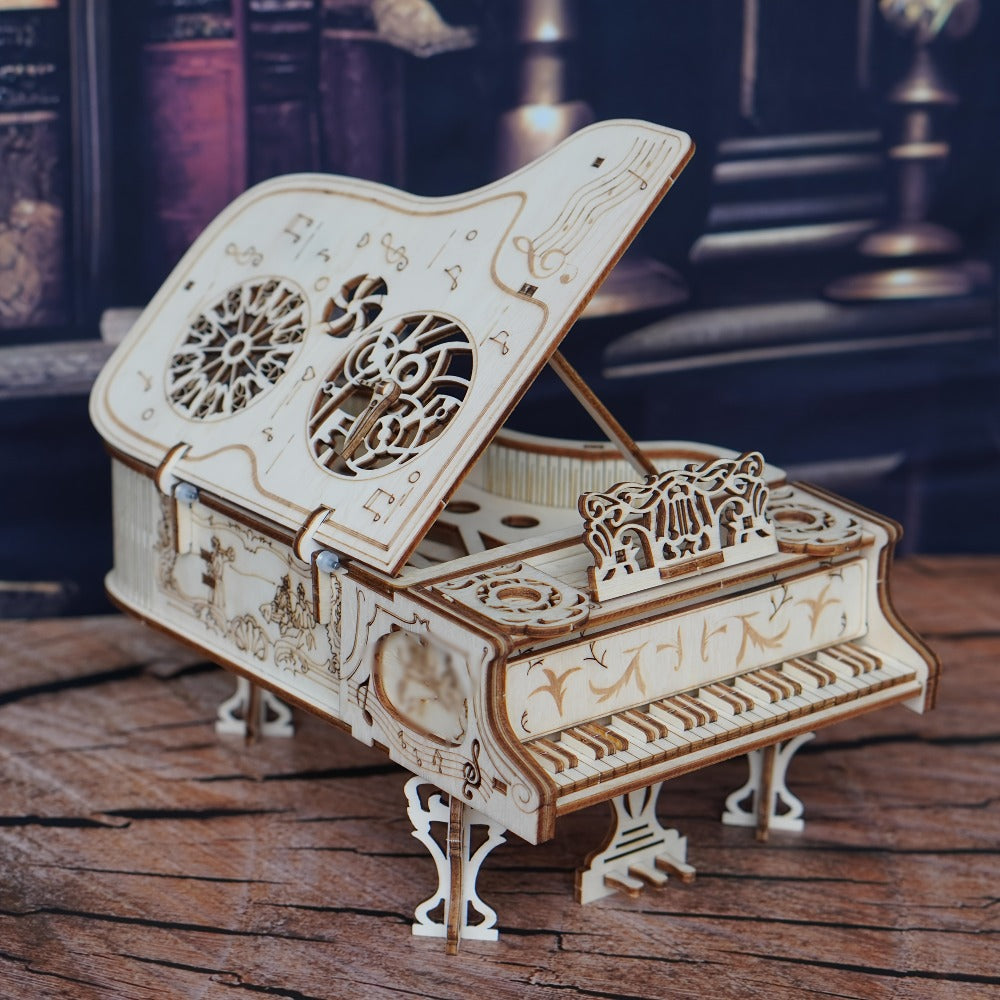 Piano Model Kit 3D Wooden Puzzle – Detailed Plywood Jigsaw Assembly, Musical Instrument Handcraft for Adults & Teens