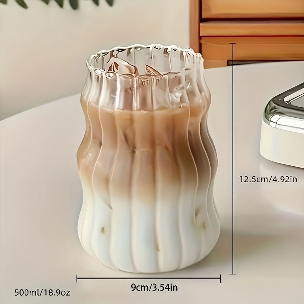 Borosilicate Glass Mugs Set of 4, Cloud-Shaped Coffee Mug Artistic Irregular Design, Clear Glass Cup for Hot Cold Beverages