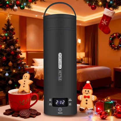 Travel Electric Kettle Mini Portable 304 Stainless Steel 4 Temperature Settings Auto Shut-Off Boil-Dry Protection BPA-Free Water Boiler