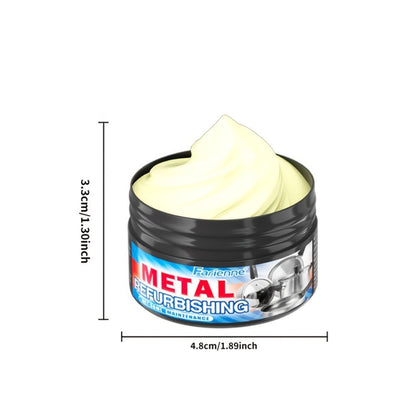 1.01oz Metal Refurbishing Cleaning Paste Tub with One Round Black Scrub Pad for Cookware and Metal Surfaces