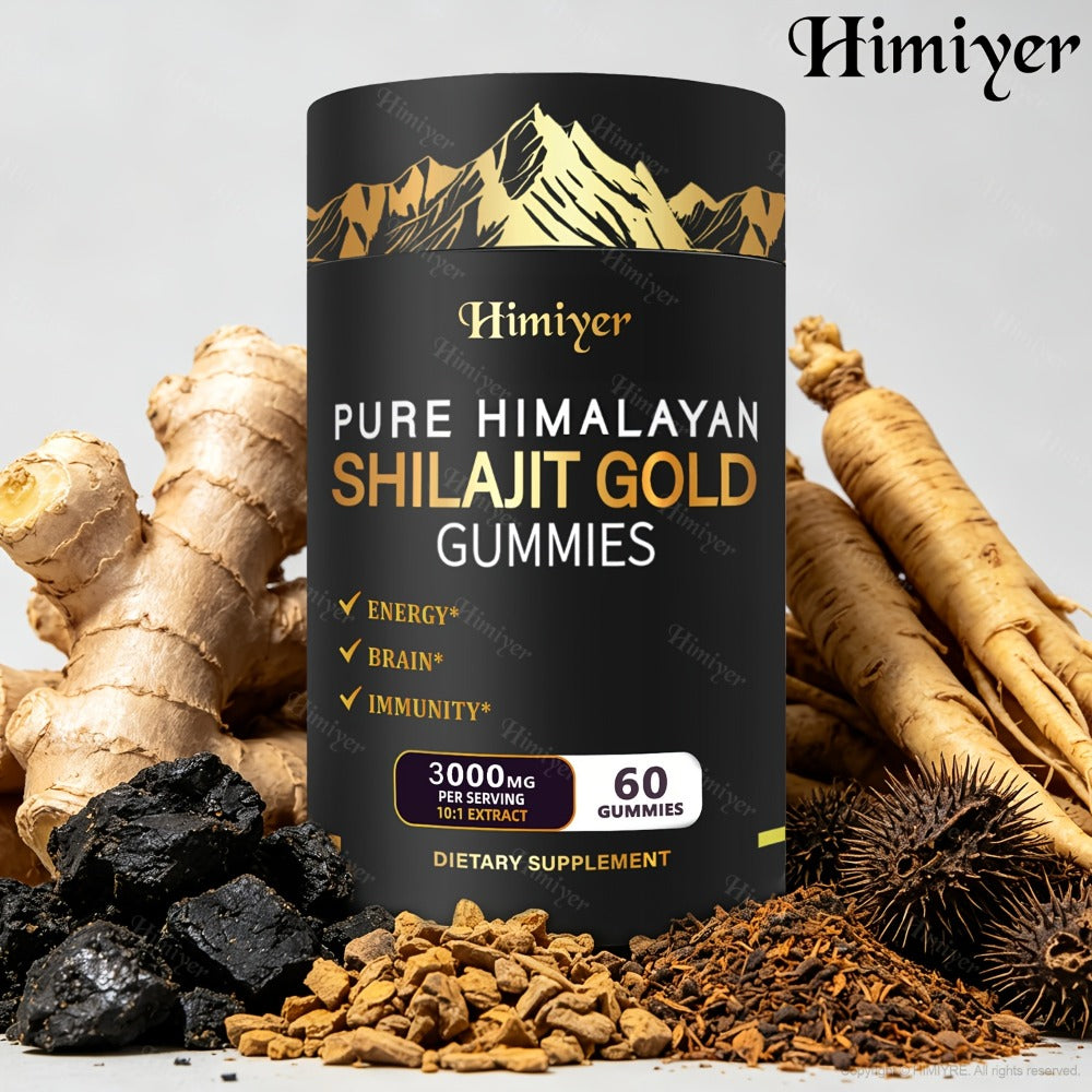 Shilajit Supplement 3000mg with Ginger, Ginseng & Ashwagandha – Pure Fulvic Acid & Multi-Mineral Phytonutrient Formula for Energy, Vitality