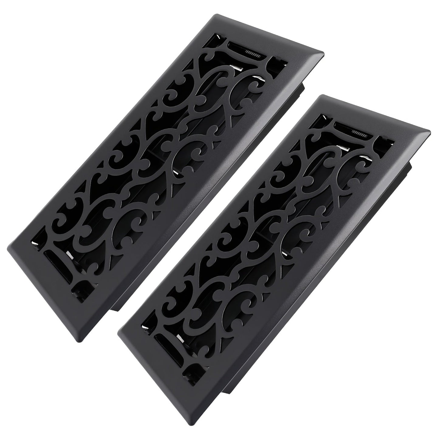 Floor Vent Register Cover 4x10 Inch Walkable Steel Decorative Air Vent Grille Adjustable for Entryways, Bedrooms and Living Spaces