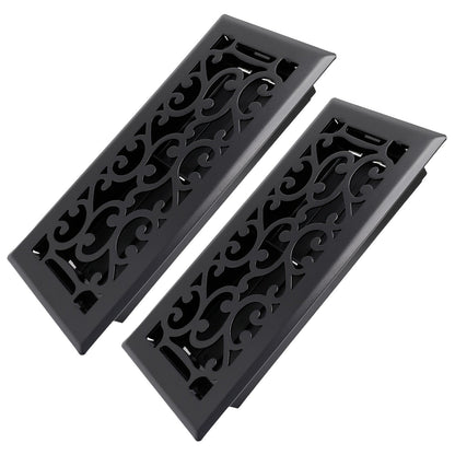 Floor Vent Register Cover 4x10 Inch Walkable Steel Decorative Air Vent Grille Adjustable for Entryways, Bedrooms and Living Spaces