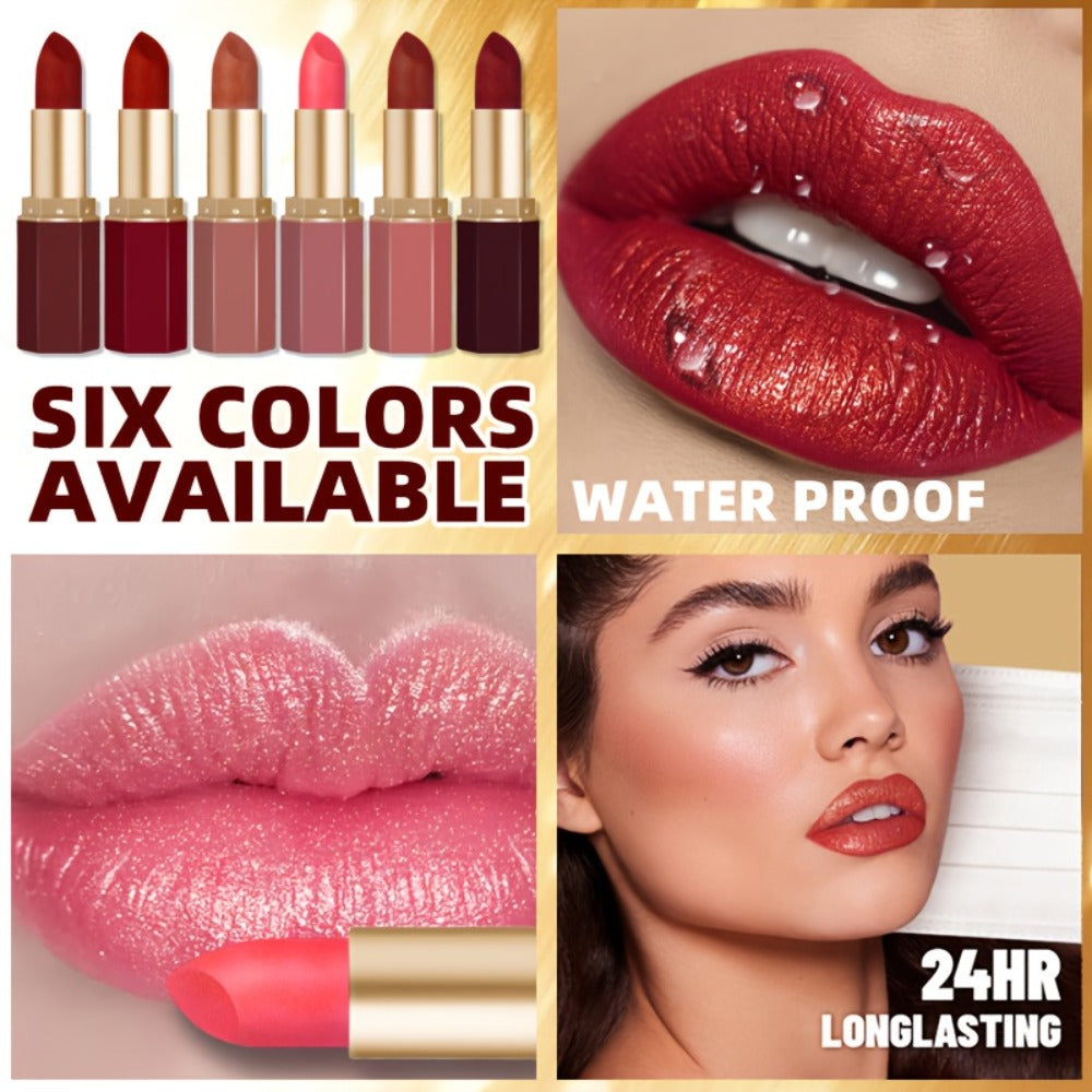 Cream Lipstick Set 6 Colors Long-Lasting Moisturizing – Smooth Creamy Finish Lip Color for All Skin Tones Everyday Party Holiday Makeup Gift