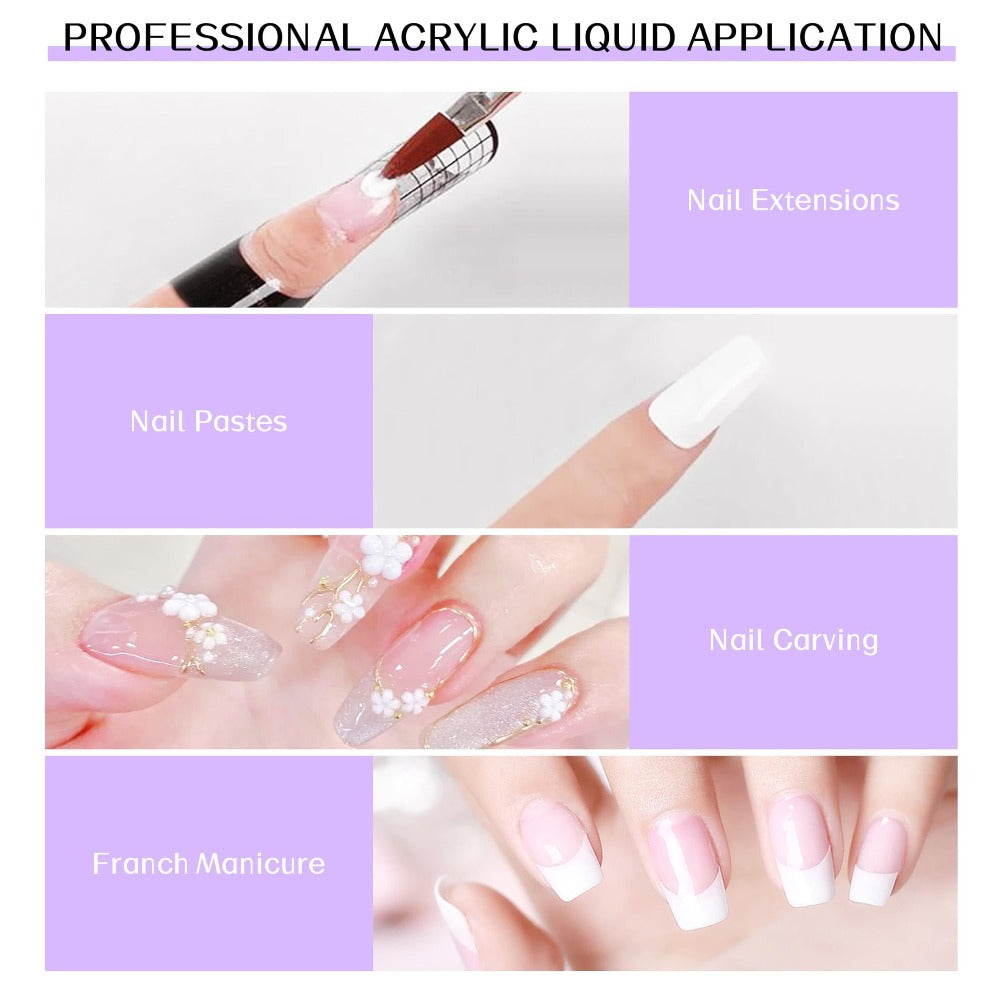 Unscented Acrylic Liquid Monomer 120ml Portable Bottle for Home and Salon Manicures, with the Listed Configuration