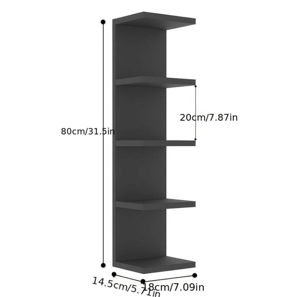 5-Tier Floating Wall Shelf Wall-Mounted Storage Rack 31.5" - Space Saving Display Shelves for Entryways, Bedrooms and Living Spaces