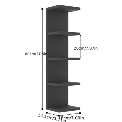 5-Tier Floating Wall Shelf Wall-Mounted Storage Rack 31.5" - Space Saving Display Shelves for Entryways, Bedrooms and Living Spaces