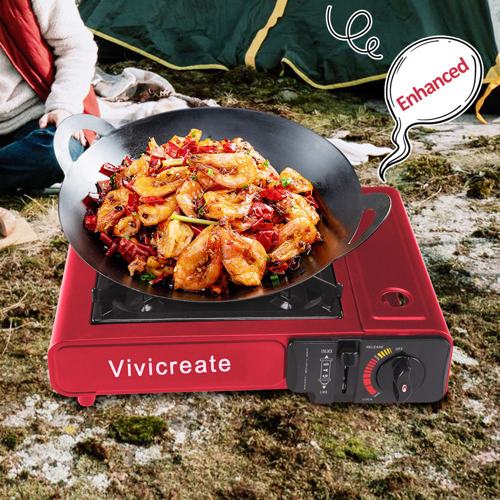 Portable Butane Camping Stove Single Burner – Compact Gas Cooker with Carrying Bag for Outdoor Cooking, Camping, Hiking, Fishing