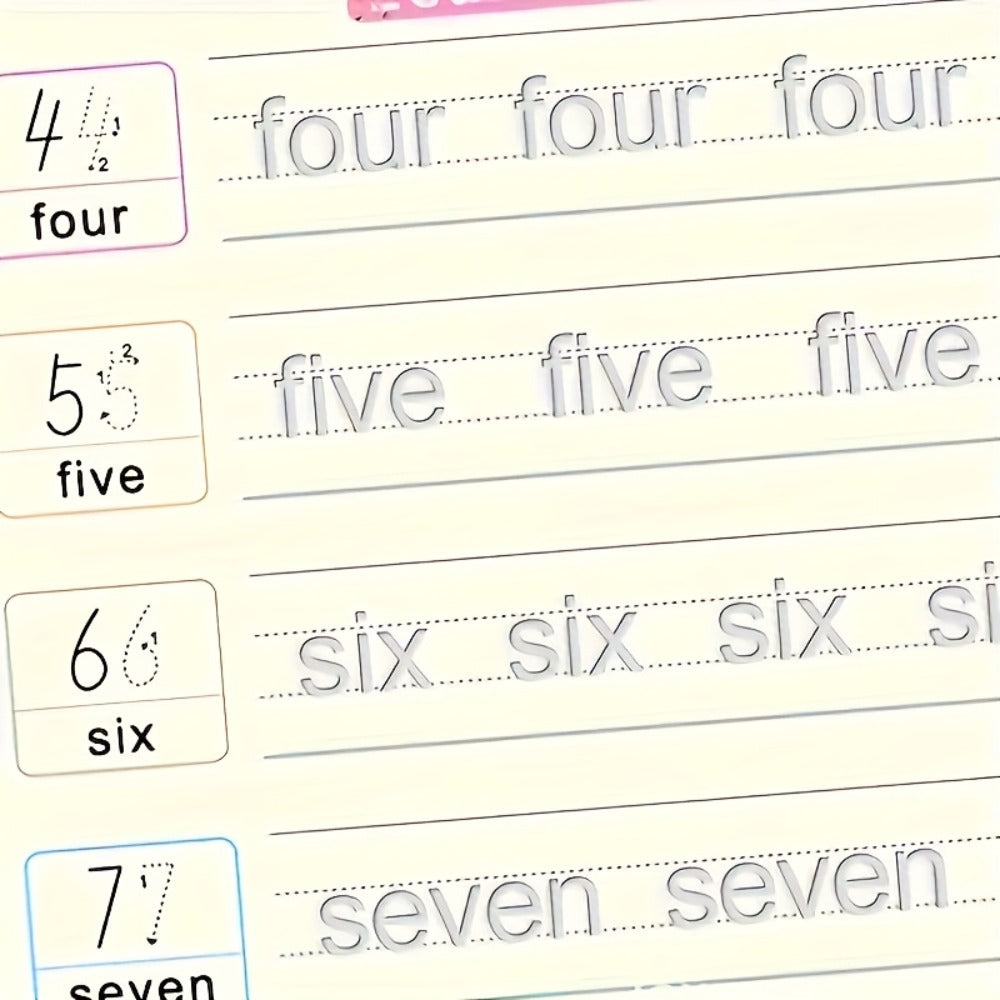 Reusable Handwriting Practice Books for Kids Ages 3-8, 4 Books + Pen + 10 Refills + Holder, Wipe Clean Calligraphy Writing Workbook Set