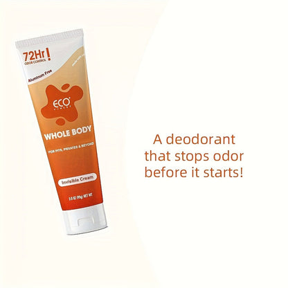 Natural Deodorant Cream 72-Hour Odor Protection – Aluminum-Free Body Deodorant with Lavender & Orange Scent | Long-Lasting Skin-Safe Formula