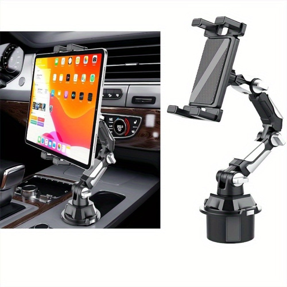 Robotic Arm Car Cup Holder Tablet Stand, 360° Rotation Universal iPad Phone Mount, Adjustable Cradle for 4.7-13" Devices