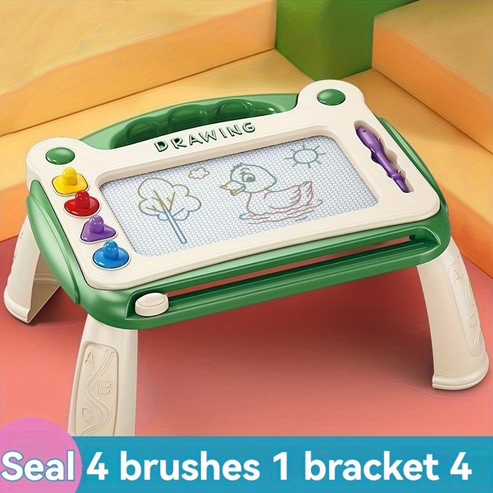 Kids Magnetic Drawing Board 3-in-1 Doodle Kit – Reusable Erasable Toddler Art Toy with Stamps, Pen & Stand | STEM Learning Gift for Boys