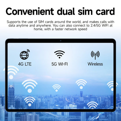 Android Tablet 10.1-Inch with Android 14, 4G LTE Dual SIM, T606 Octa-Core and 256GB Internal Storage