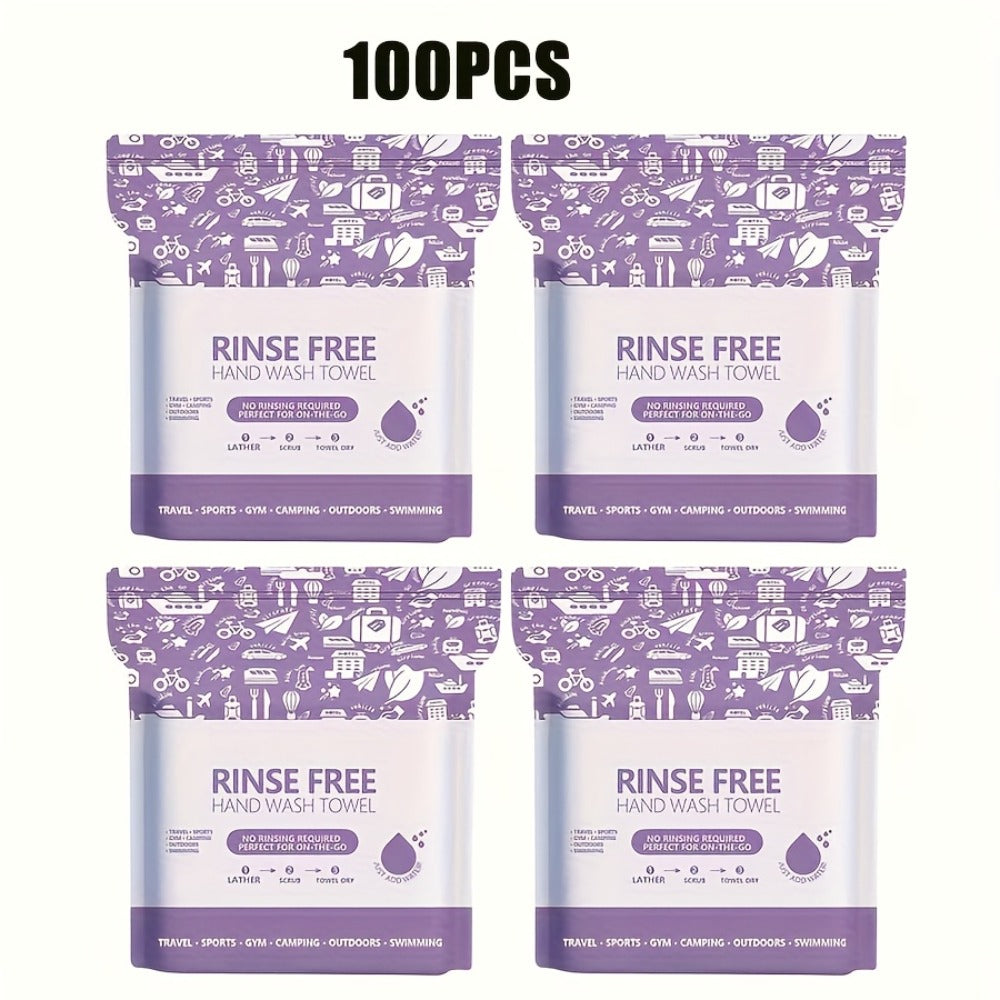 Disposable No-Rinse Foaming Bath Towels – Large 11.81" Body Wipes, Wet & Wipe Cleansing Cloths for Elderly Care, Camping, Post-Surgery