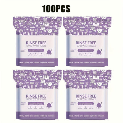 Disposable No-Rinse Foaming Bath Towels – Large 11.81" Body Wipes, Wet & Wipe Cleansing Cloths for Elderly Care, Camping, Post-Surgery