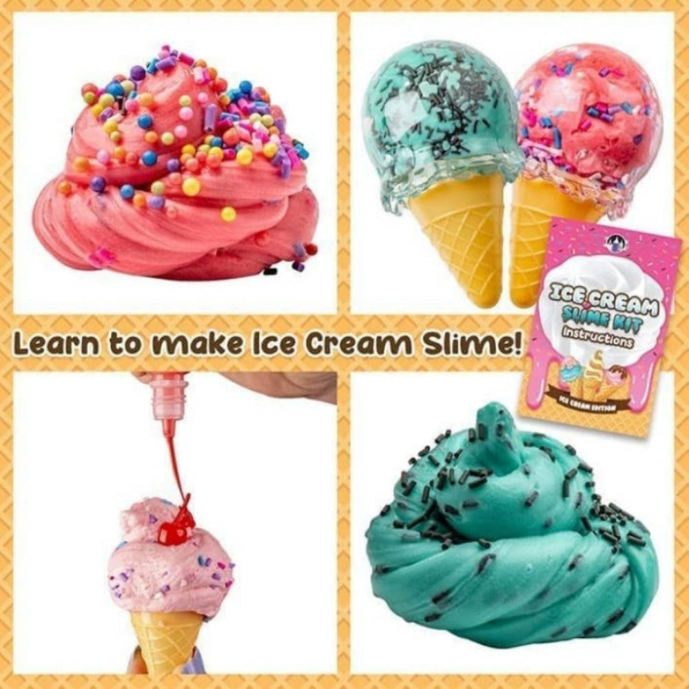 Novelty Slime Toy Ice Cream & Lollipop Set for Kids, Cute Food Shaped Squishy Slime, Fun Party Favors for Christmas Halloween Easter