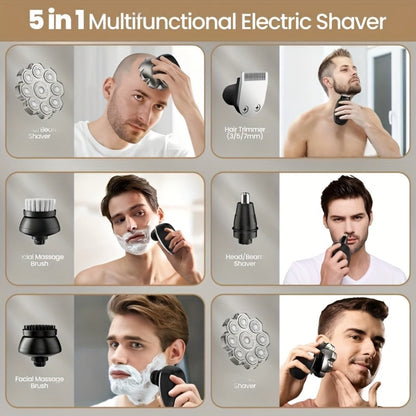 Electric Shaver 7D or 9D Rotary Head with Titanium Blades, LED Display, USB-C Charging and Set Options