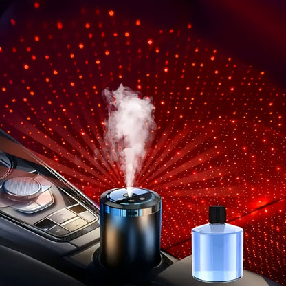 Car Aroma Diffuser – Smart In-Car Essential Oil Diffuser with Ambient RGB Light & Starlight Projection, Auto On/Off