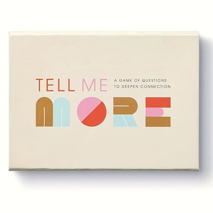 Tell Me More Conversation Card Game – Fun Icebreaker Question Cards for Friends, Family, Couples & Coworkers