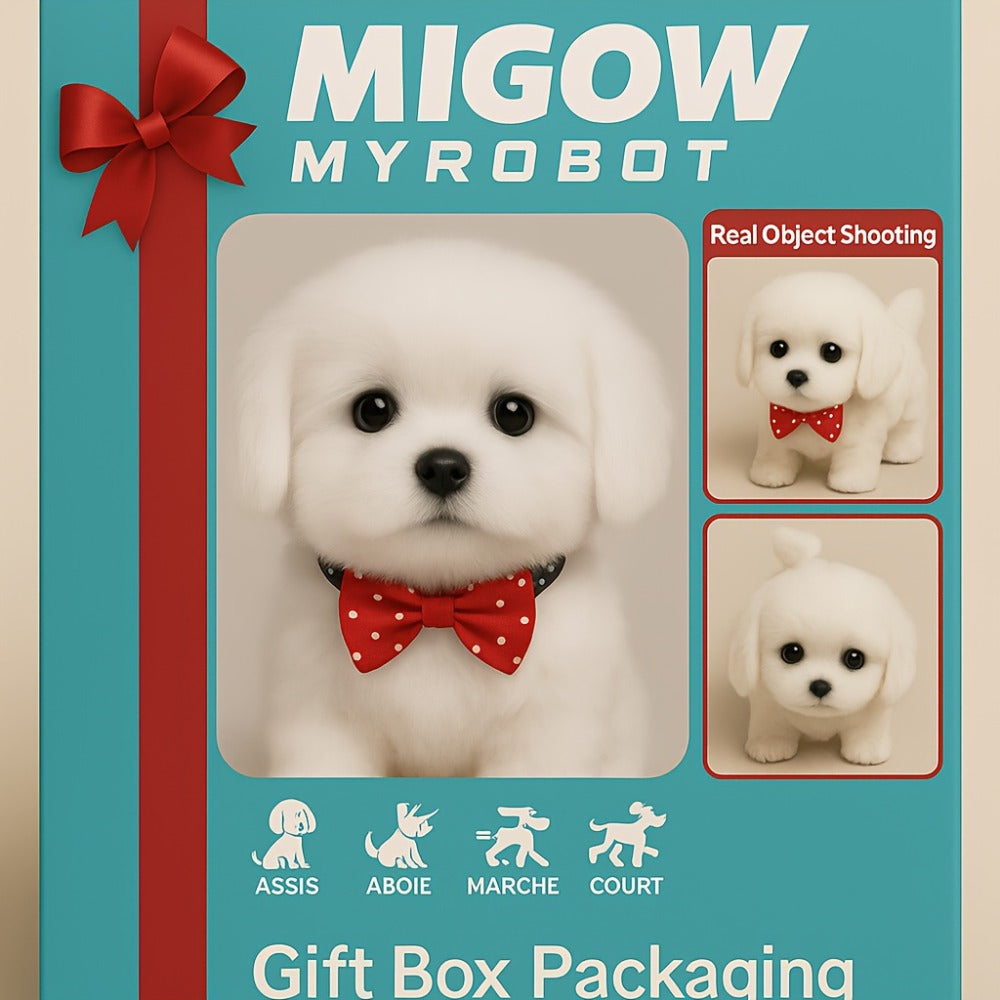 Interactive Robotic White Labrador Puppy Plush Toy, Walks Barks Wags Tail, Realistic Electronic Pet Dog
