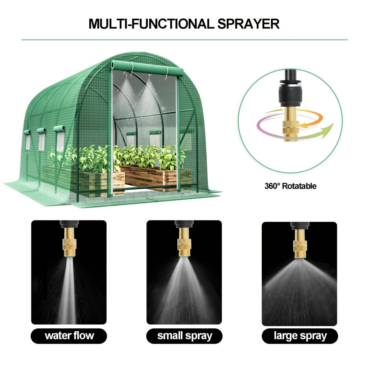 Greenhouse with Watering System for Garden, Patio and Yard Use, with the Listed Configuration