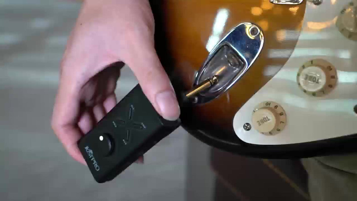 JUSTPRO Pocket Guitar Headphone Amp with 6 Amp Modules and 24 Guitar Effects for Bedside Audio, Alarms and Room Entertainment