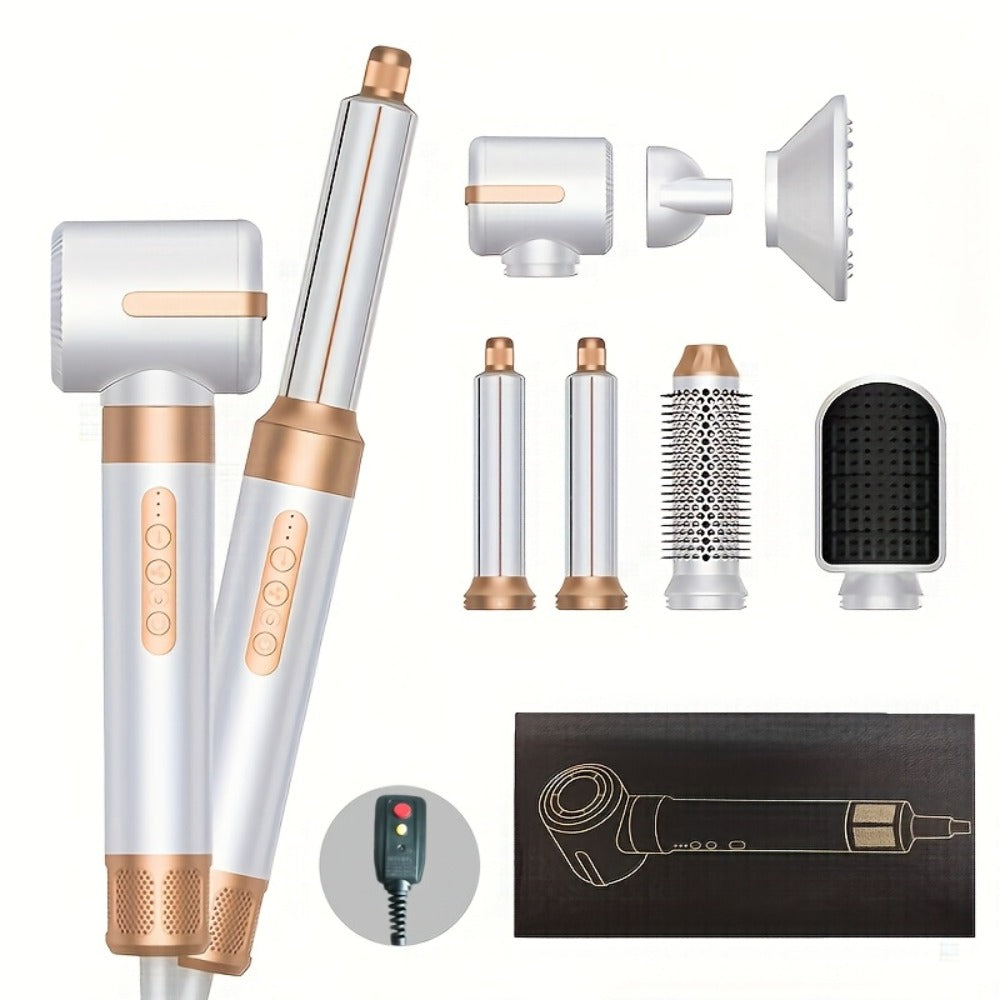 7-in-1 Hot Air Brush Hair Styling Tool with 110, 000 RPM Motor, Diffuser and Attachment Set