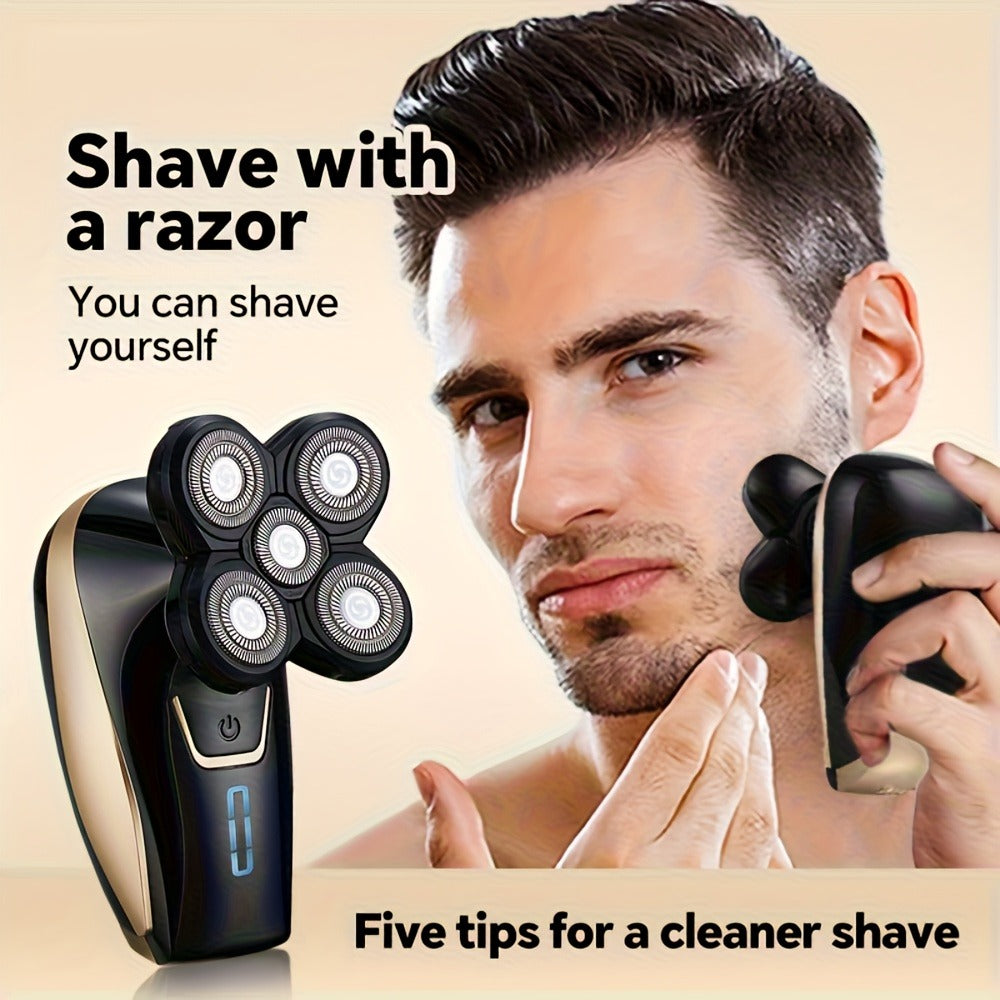 Bald Head Shaver for Men - Rechargeable Electric Razor for Bald Head & Beard Grooming, Multi-Functional Sensitive Skin Shaving Tool