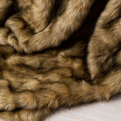 Long Hair Fluffy Reversible Plush Velvet Throw Blanket, 300-350gsm Elegant Throw for Couch & Bed