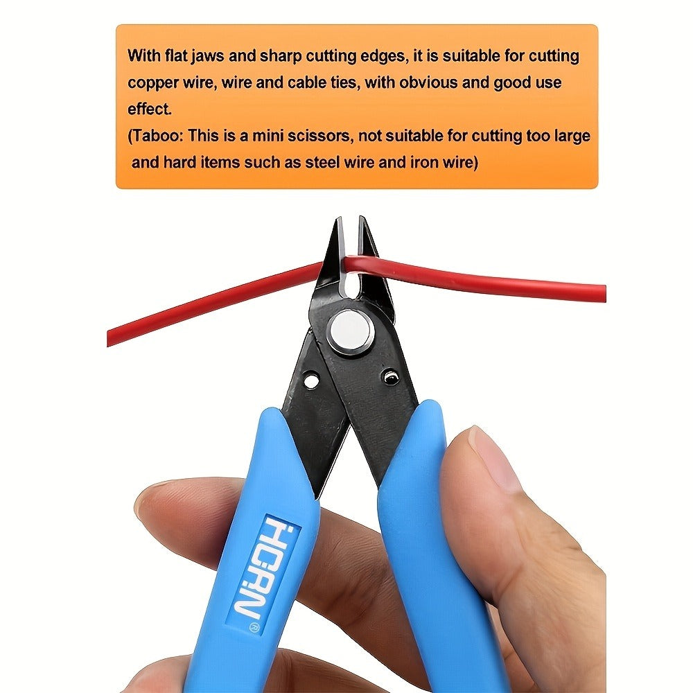 Five-Inch Flush Cut Wire Cutters with Blue Handles and 5- or 10-Piece Checkout Options for Fine Wire Work