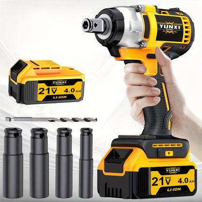 21V Cordless Drill Brushless Impact Wrench Multifunctional, Lithium Battery, Quick Charger, Variable Speed