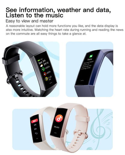 AMOLED Smart Band 1.1" Always-On Display, 14-Day Battery Life, 25 Sport Modes, Heart Rate & Sleep Tracker