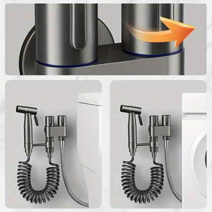 Bidet Toilet Spray Gun Angle Valve One In Two Out Handheld Flusher Booster Sprayer for Toilet for Entryways, Bedrooms and Living Spaces