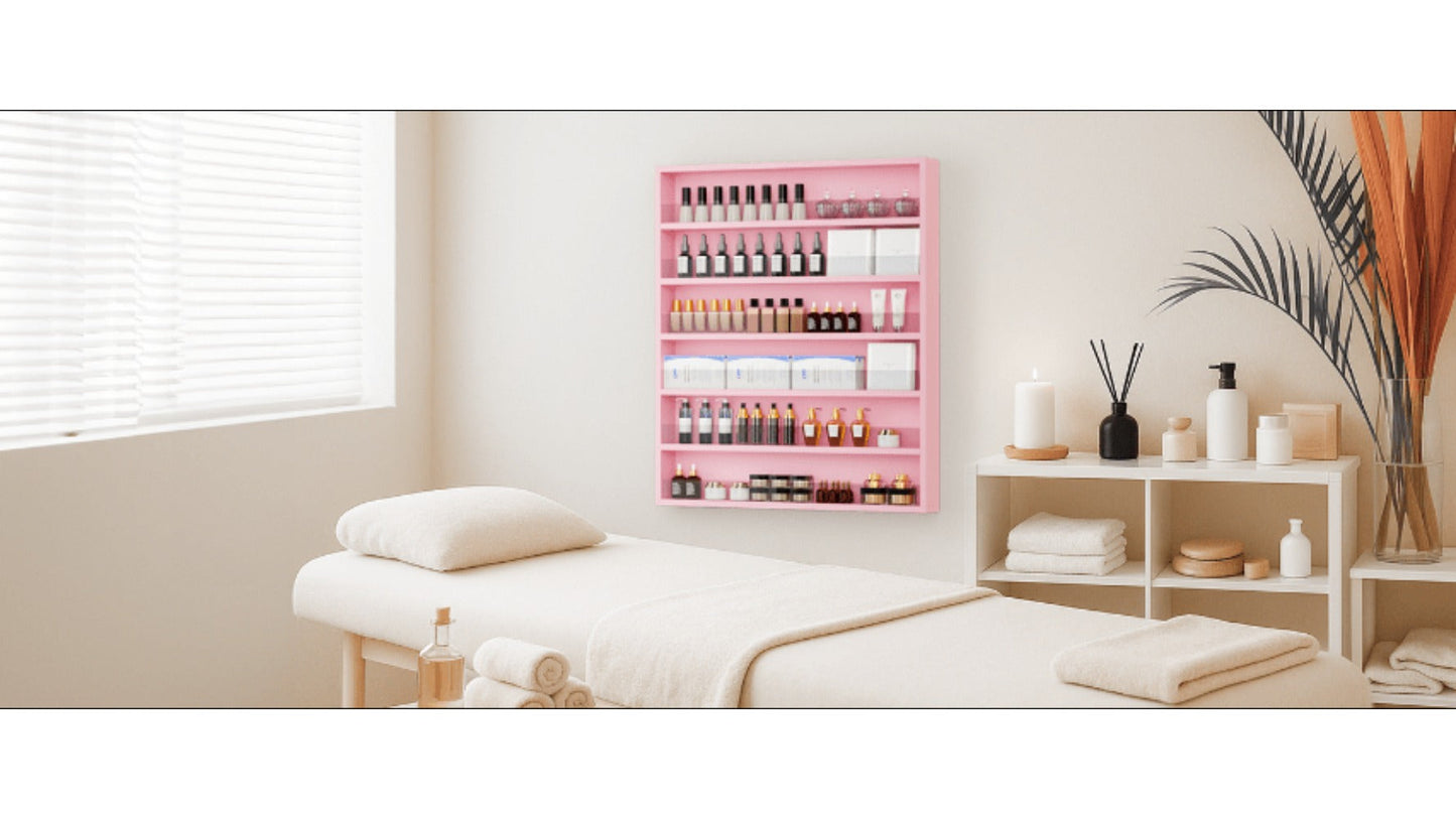 Wall Mount Nail Polish Rack Organizer 6 or 10 Tier with Acrylic Baffle Salon Display Shelf for Gel Polish