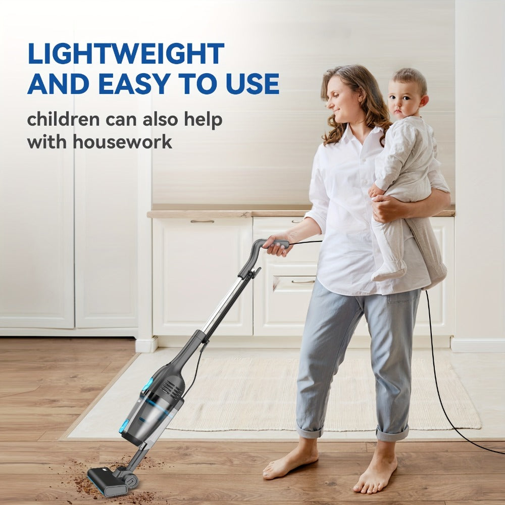 Corded Stick Vacuum Cleaner 20KPa 600W Motor 2-in-1 Bagless Upright Handheld Vacuum 0.8L Dustbin for Hard Floor Pet Hair Carpet Car Stairs