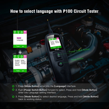 Circuit Tester Probe Kit Topdiag P100 AC DC Voltage Tester 12V 24V Car Diagnostic Tool for Entryways, Bedrooms and Living Spaces