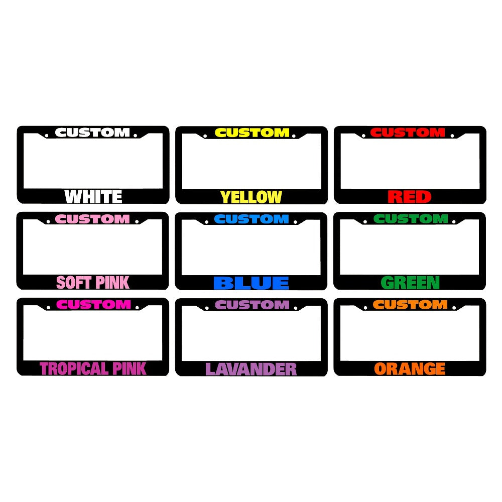 Custom License Plate Frame – 6 Font Styles, Heavy-Duty Weather-Resistant Car Tag Holder, Personalized Front & Rear License Plate Border