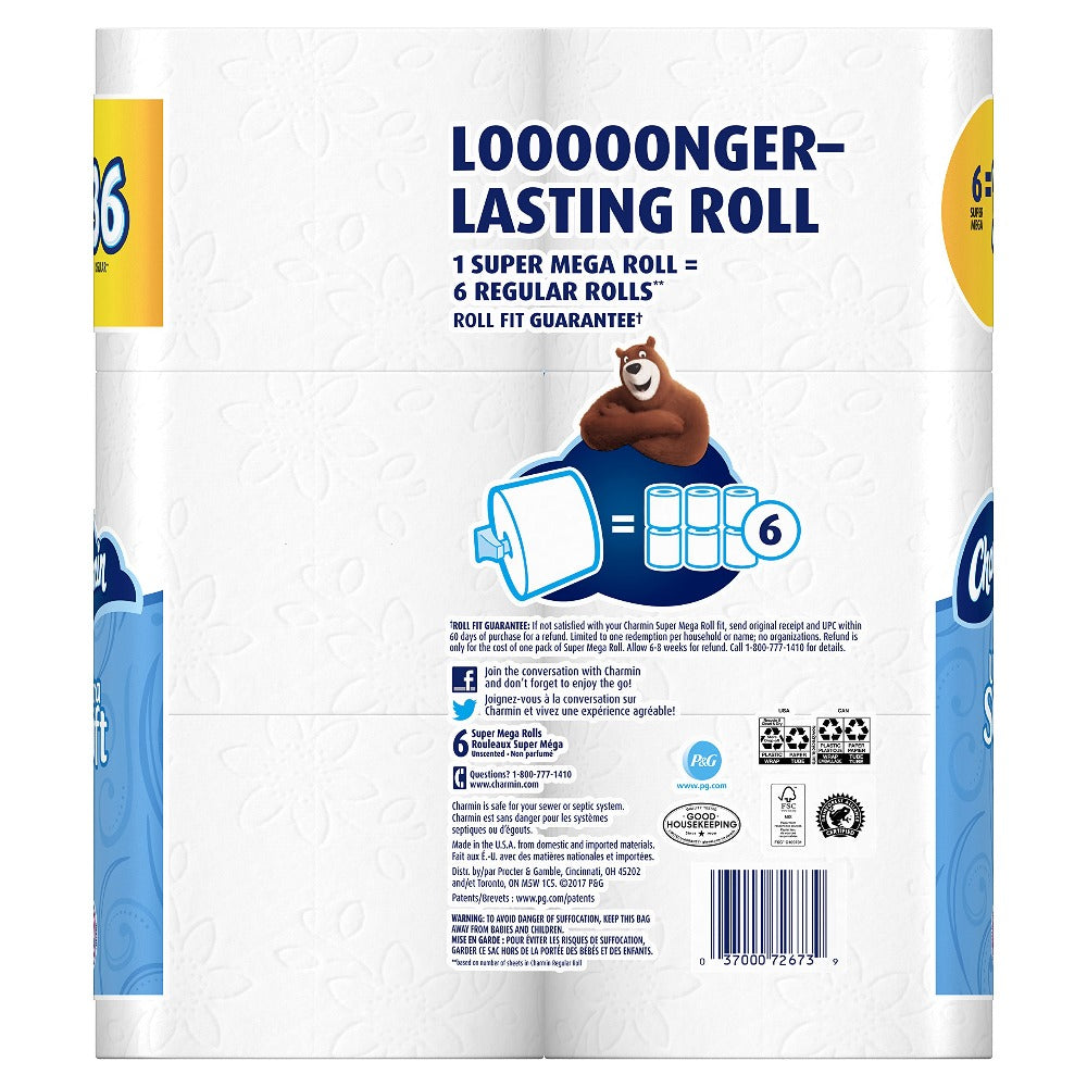 Charmin Ultra Toilet Paper Mega Roll - 2-Ply 200 Sheets per Roll, & Strong Bath Tissue, Available in Mega