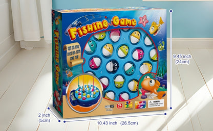 Kids Fishing Game with Rotating Board, 21 Fish & 4 Fishing Rods, Fast-Action Electronic Fishing Toy for Toddlers Ages 3+