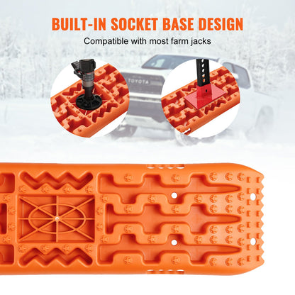 Traction Boards 2-Pack – 10-Ton Off-Road Vehicle Recovery Boards for Mud, Sand & Snow, High-Strength PP with Pull Straps & Storage Bag