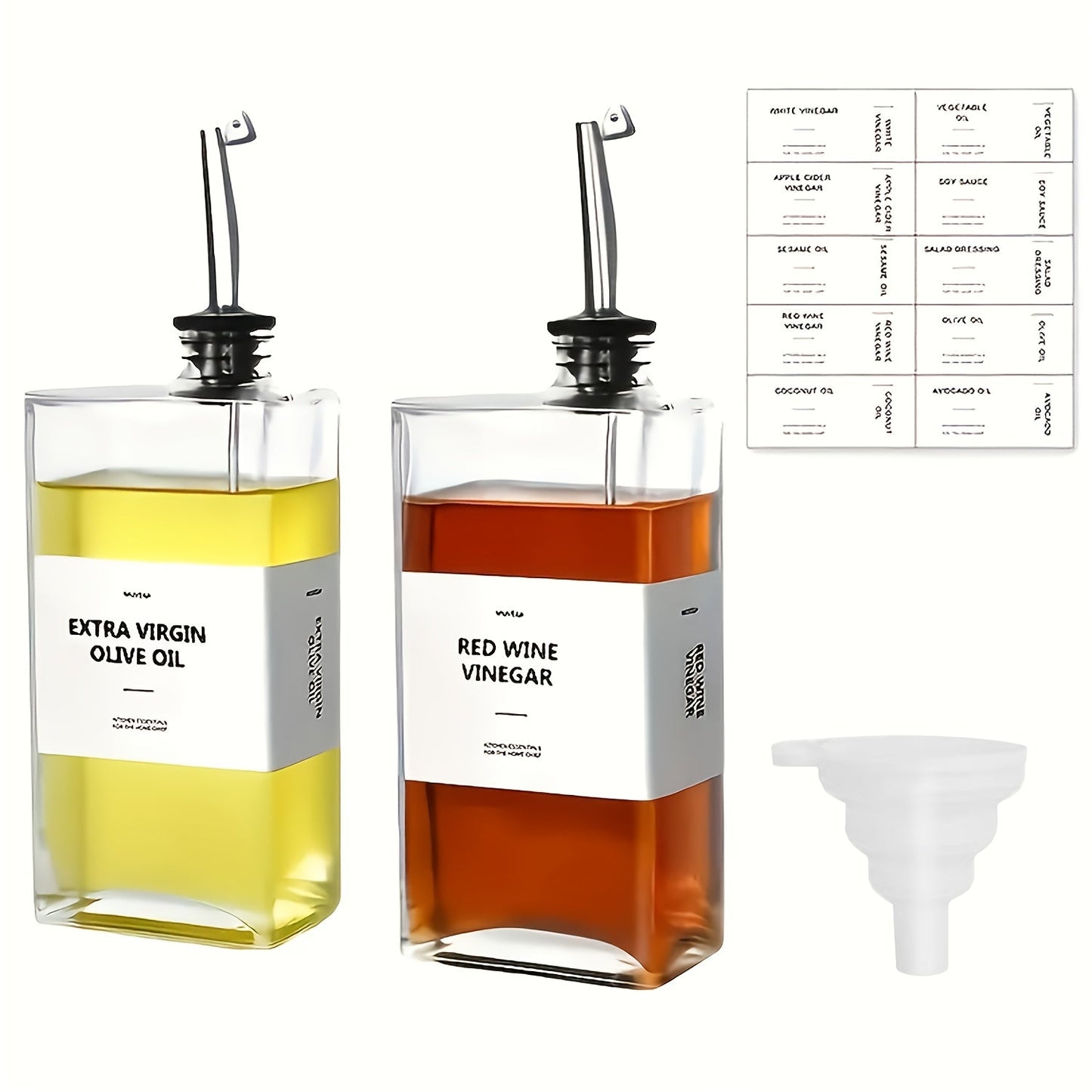 Glass Oil Dispenser Bottle 350ml – Olive Oil Vinegar Soy Sauce Coffee Syrup Dispenser for Kitchen